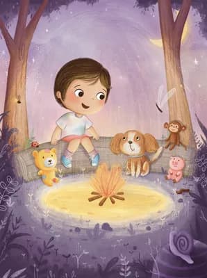 O Menino que Conversava com a Lua — livro ilustrado em cenário aconchegante