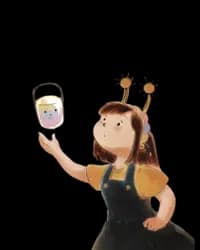 Violeta com sua lanterna